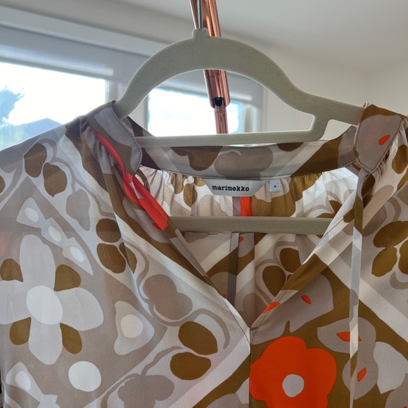 Marimekko silk dress - Iltarusko Välly dress Size S (fits 4-8) - Picture 7 of 7